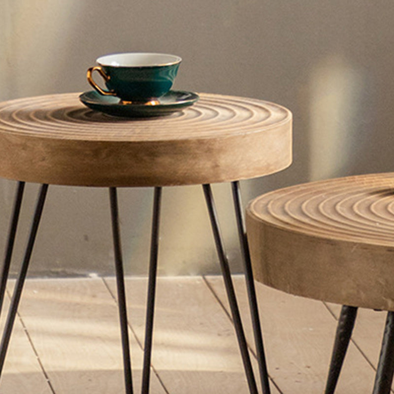 Scandinavian Solid Wood Cocktail Coffee Metal Round Coffee Table Clearhalo 'Coffee & Accent Tables' 'Coffee Tables' 'coffee_tables' 'furn' 'furn_coffee_tables' 'Furniture' 'Living Room Furniture' 6505907