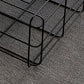 Mid-Century Modern Frame Coffee Table in Black with Iron Top