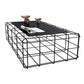 Mid-Century Modern Frame Coffee Table in Black with Iron Top