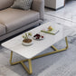 Glam Stop Top Coffee Table with Iron Cross Legs for Living Room Clearhalo 'Coffee & Accent Tables' 'Coffee Tables' 'coffee_tables' 'furn' 'furn_coffee_tables' 'Furniture' 'Living Room Furniture' 6505975