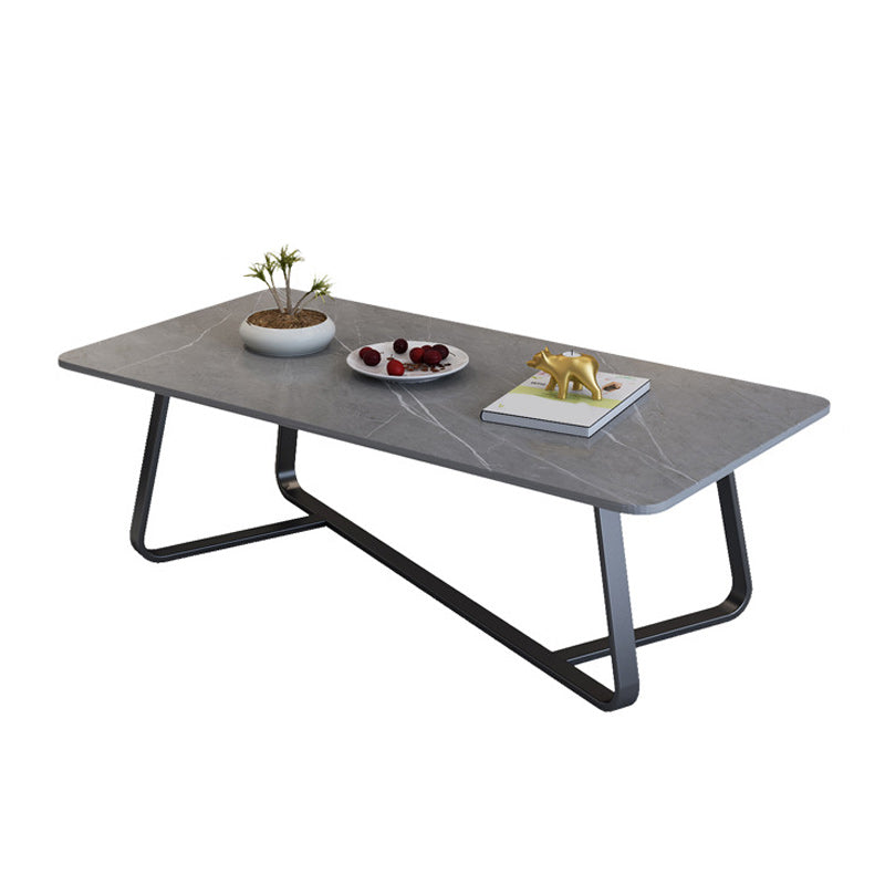 Glam Stop Top Coffee Table with Iron Cross Legs for Living Room Clearhalo 'Coffee & Accent Tables' 'Coffee Tables' 'coffee_tables' 'furn' 'furn_coffee_tables' 'Furniture' 'Living Room Furniture' 6505979