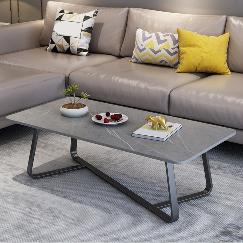 Glam Stop Top Coffee Table with Iron Cross Legs for Living Room Clearhalo 'Coffee & Accent Tables' 'Coffee Tables' 'coffee_tables' 'furn' 'furn_coffee_tables' 'Furniture' 'Living Room Furniture' 6505986