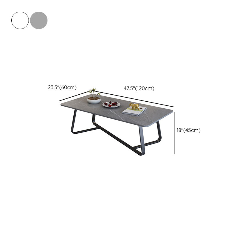 Glam Stop Top Coffee Table with Iron Cross Legs for Living Room Clearhalo 'Coffee & Accent Tables' 'Coffee Tables' 'coffee_tables' 'furn' 'furn_coffee_tables' 'Furniture' 'Living Room Furniture' 6505988