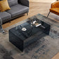 Modern Rectangle Glass Coffee Table Sled Base Cocktail Table