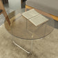 Modern Round Glass Coffee Table with Stainsteel Sled Stainless Steel Base Brown Clearhalo 'Coffee & Accent Tables' 'Coffee Tables' 'coffee_tables' 'furn' 'furn_coffee_tables' 'Furniture' 'Living Room Furniture' 6506015