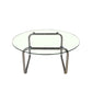 Modern Round Glass Coffee Table with Stainsteel Sled Stainless Steel Base Clearhalo 'Coffee & Accent Tables' 'Coffee Tables' 'coffee_tables' 'furn' 'furn_coffee_tables' 'Furniture' 'Living Room Furniture' 6506017