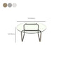 Modern Round Glass Coffee Table with Stainsteel Sled Stainless Steel Base Clearhalo 'Coffee & Accent Tables' 'Coffee Tables' 'coffee_tables' 'furn' 'furn_coffee_tables' 'Furniture' 'Living Room Furniture' 6506022
