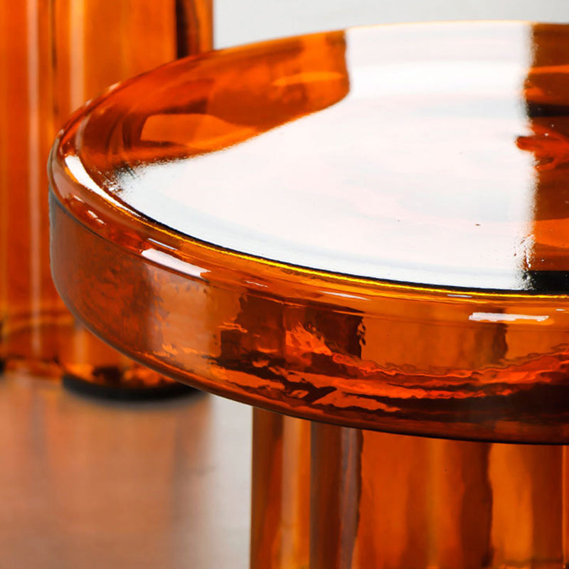 Contemporary Round Glass Coffee Table Pedestal Cocktail Table Clearhalo 'Coffee & Accent Tables' 'Coffee Tables' 'coffee_tables' 'furn' 'furn_coffee_tables' 'Furniture' 'Living Room Furniture' 6506035