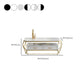 Glam Coffee Table with Glass/Marble Top and 2 Drawers and Iron Base Clearhalo 'Coffee & Accent Tables' 'Coffee Tables' 'coffee_tables' 'furn' 'furn_coffee_tables' 'Furniture' 'Living Room Furniture' 6506059
