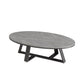 Metal Frame Elliptical Slate Top Coffee Cocktail Table - 17.7" H