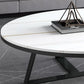 Metal Frame Elliptical Slate Top Coffee Cocktail Table - 17.7" H