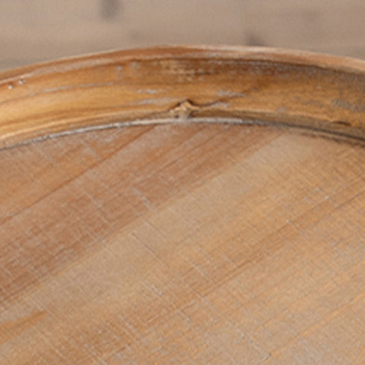 Mesa de café de madera redonda Mesa de cóctel de pedestal de metal