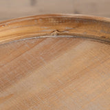 Mesa de café de madera redonda Mesa de cóctel de pedestal de metal