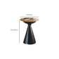 Table basse ronde en bois vieilli, table de cocktail sur pied en métal
