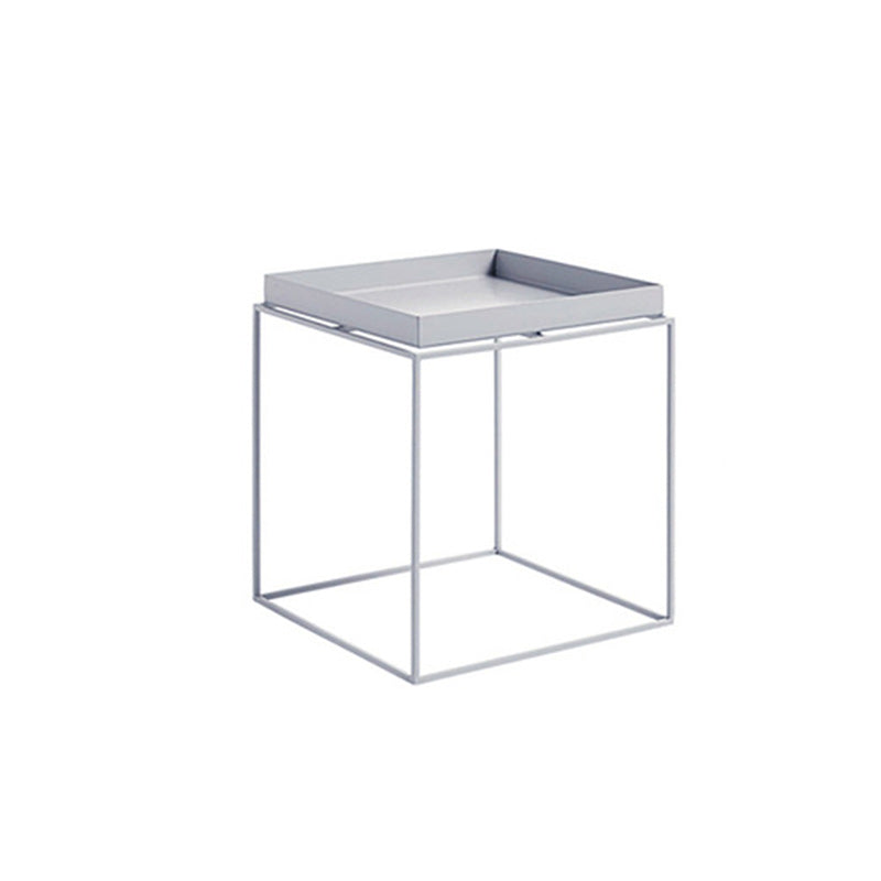 Square Iron Coffee Table Tray Top Simple Frame Cocktail Table 16"L x 16"W x 18"H White Clearhalo 'Coffee & Accent Tables' 'Coffee Tables' 'coffee_tables' 'furn' 'furn_coffee_tables' 'Furniture' 'Living Room Furniture' 6506118