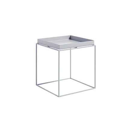Square Iron Coffee Table Tray Top Simple Frame Cocktail Table 16"L x 16"W x 18"H White Clearhalo 'Coffee & Accent Tables' 'Coffee Tables' 'coffee_tables' 'furn' 'furn_coffee_tables' 'Furniture' 'Living Room Furniture' 6506118