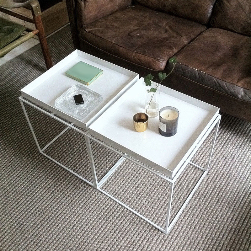 Square Iron Coffee Table Tray Top Simple Frame Cocktail Table Clearhalo 'Coffee & Accent Tables' 'Coffee Tables' 'coffee_tables' 'furn' 'furn_coffee_tables' 'Furniture' 'Living Room Furniture' 6506126
