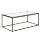 Modern Style Rectangular Glass Coffee Table 17.7-In H Metal Frame 1 Single Cocktail Table Clearhalo 'Coffee & Accent Tables' 'Coffee Tables' 'coffee_tables' 'furn' 'furn_coffee_tables' 'Furniture' 'Living Room Furniture' 6506159
