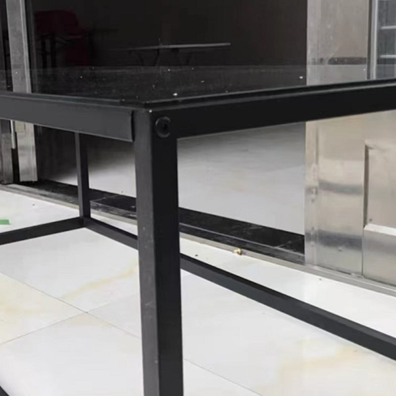 Modern Style Rectangular Glass Coffee Table 17.7-In H Metal Frame 1 Single Cocktail Table Clearhalo 'Coffee & Accent Tables' 'Coffee Tables' 'coffee_tables' 'furn' 'furn_coffee_tables' 'Furniture' 'Living Room Furniture' 6506163