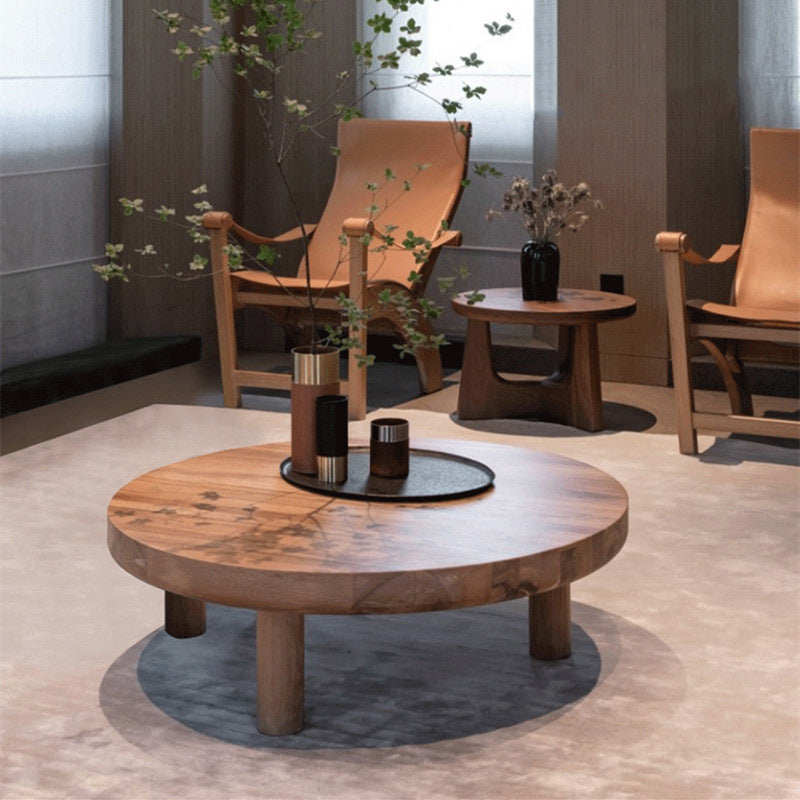 Brone Solid Wood Coffee Table Round Coffee Table for Living Room Clearhalo 'Coffee & Accent Tables' 'Coffee Tables' 'coffee_tables' 'furn' 'furn_coffee_tables' 'Furniture' 'Living Room Furniture' 6506180