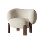 Basic Four Leg Accent Chair Solid Color Contemporary Lounge Chair Cream Tech Flannel 1 Piece Clearhalo 'Accent Chairs' 'accent_chairs' 'Chairs & Seating' 'furn' 'furn_accent_chairs' 'Furniture' 'Living Room Furniture' 6506189