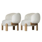 Basic Four Leg Accent Chair Solid Color Contemporary Lounge Chair Off-White Flannel 2 Piece Set Clearhalo 'Accent Chairs' 'accent_chairs' 'Chairs & Seating' 'furn' 'furn_accent_chairs' 'Furniture' 'Living Room Furniture' 6506198