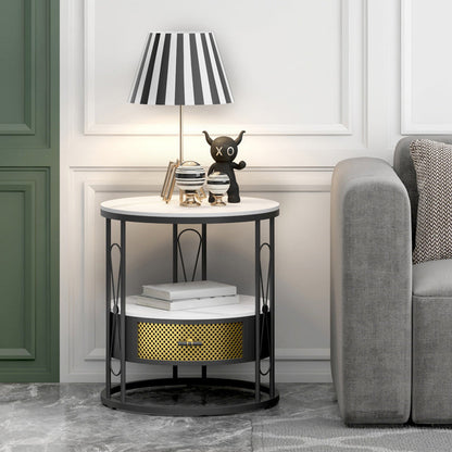 Modernistischer Metallrahmen 1-DRAWER RUND RUND LIVIS ROOM BEIDE