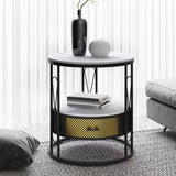 Modernistischer Metallrahmen 1-DRAWER RUND RUND LIVIS ROOM BEIDE