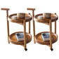 Modern Round Tray Top Side End Table 3 Legs Double Tier Side Table