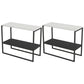Contemporary Sled with Shelf Rectangular Double Tier Living Room Side Table
