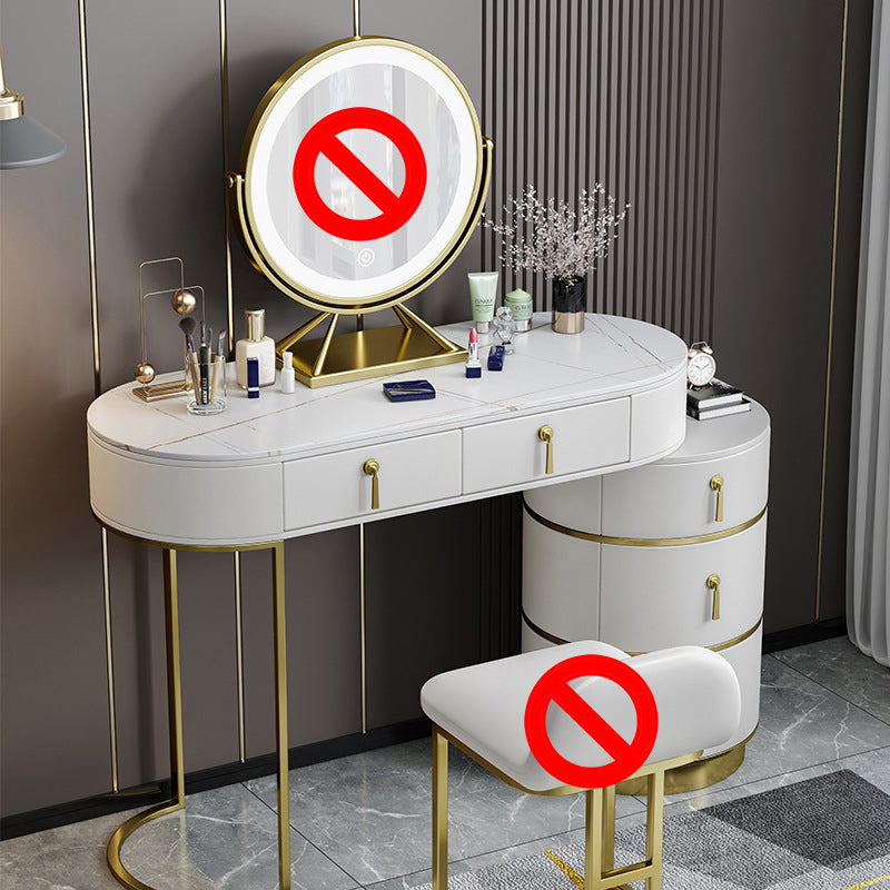 Tavoli da vanità in pietra 23.62 "tavolo da trucco largo con 5 cassetti