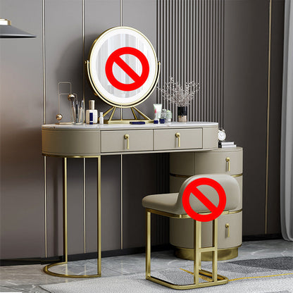 Tavoli da vanità in pietra 23.62 "tavolo da trucco largo con 5 cassetti