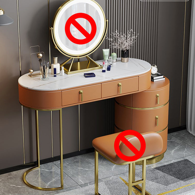 Tavoli da vanità in pietra 23.62 "tavolo da trucco largo con 5 cassetti