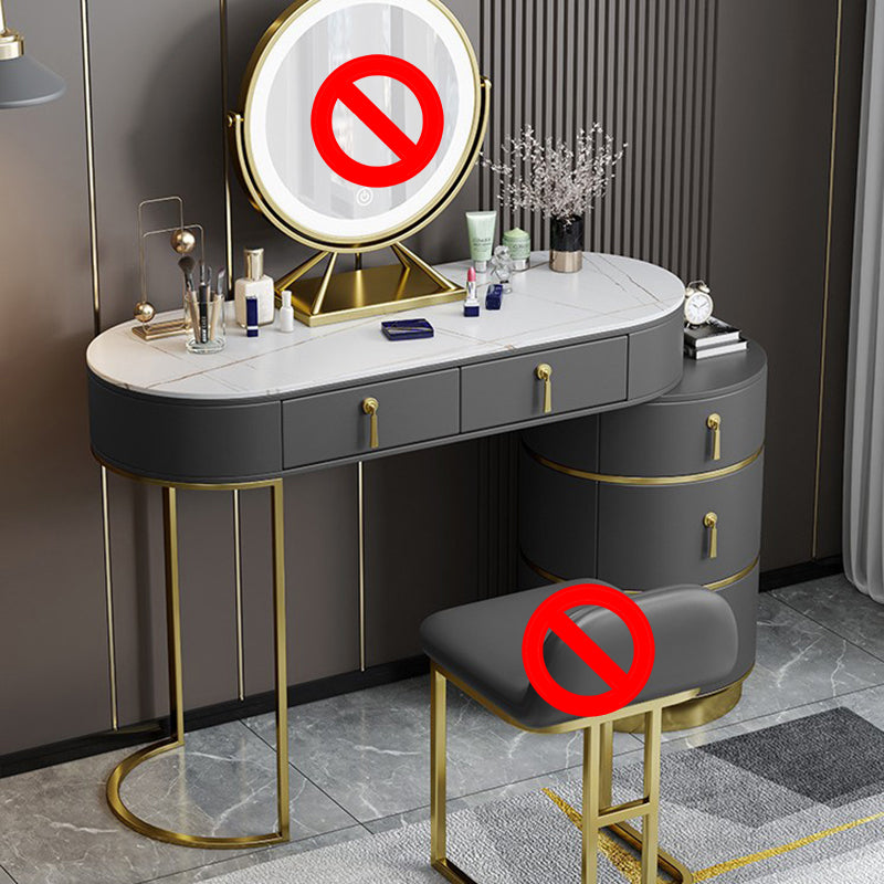 Tavoli da vanità in pietra 23.62 "tavolo da trucco largo con 5 cassetti