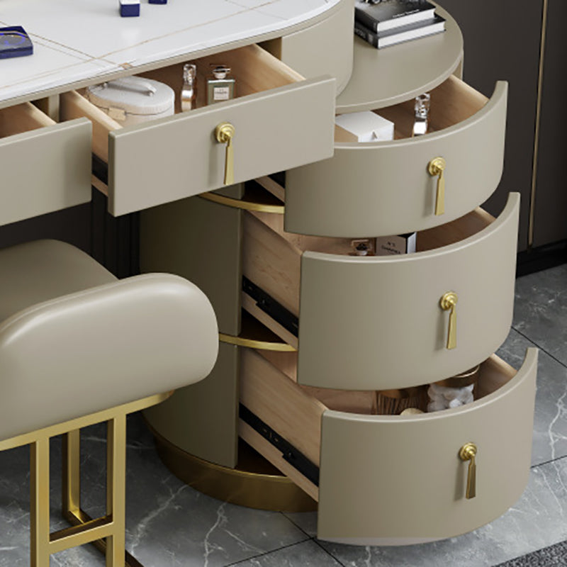 Tavoli da vanità in pietra 23.62 "tavolo da trucco largo con 5 cassetti