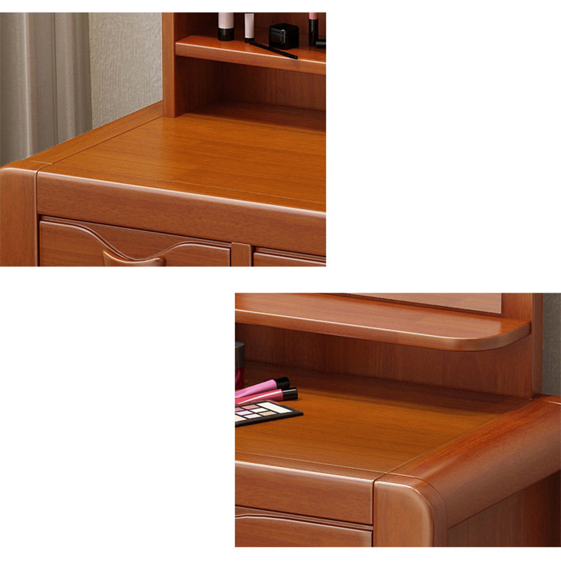 Brauner Make -up -Tisch mit 2 Schubladen 18,50 "breite Waschtische mit Spiegel