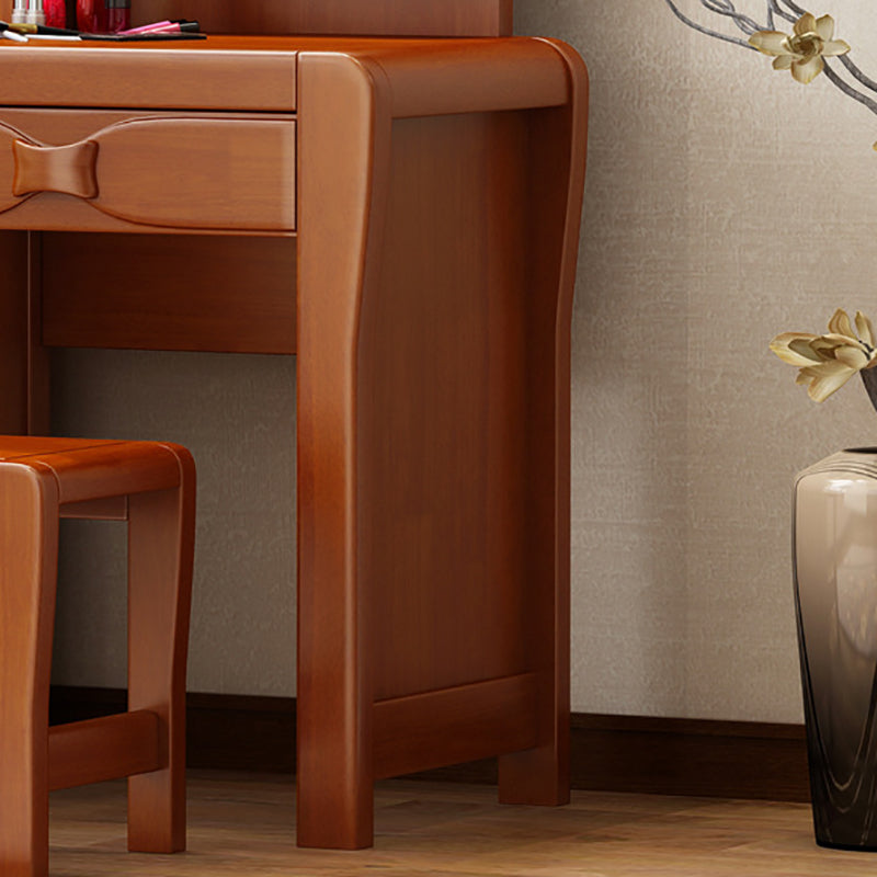 Brauner Make -up -Tisch mit 2 Schubladen 18,50 "breite Waschtische mit Spiegel