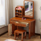 Brauner Make -up -Tisch mit 2 Schubladen 18,50 "breite Waschtische mit Spiegel