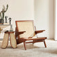 Mid-century Modern Rubberwood Solid Wood Frame Square Arms Chair Clearhalo 'Accent Chairs' 'accent_chairs' 'Chairs & Seating' 'furn' 'furn_accent_chairs' 'Furniture' 'Living Room Furniture' 6506517