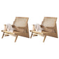 Mid-century Modern Rubberwood Solid Wood Frame Square Arms Chair Natural 2 Piece Set Clearhalo 'Accent Chairs' 'accent_chairs' 'Chairs & Seating' 'furn' 'furn_accent_chairs' 'Furniture' 'Living Room Furniture' 6506527