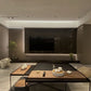 Mid-Century Modern Black Coffee Table with Iron Tray Top and Cross Legs
