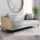 Stain Resistant Sofa Faux Leather Tuxedo Arm Sofa for Bonus Room