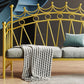 Scandinavian Iron Frame Daybed with Open-Frame Headboard and Guardrail
