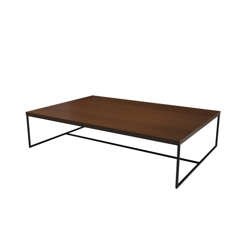 13.78"  H Modern Rectangle Wooden Coffee Table Metal Sled Cocktail Table