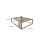 Glam Rectangle Slate Coffee Table 16.53"H Steel Frame Base Cocktail Table Clearhalo 'Coffee & Accent Tables' 'Coffee Tables' 'coffee_tables' 'furn' 'furn_coffee_tables' 'Furniture' 'Living Room Furniture' 6507111