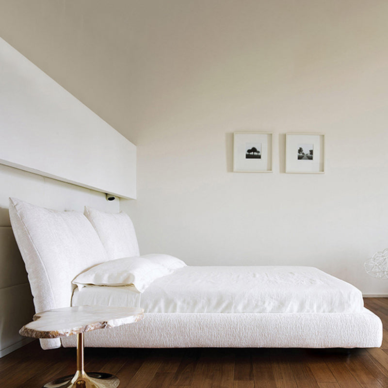 Modern standaard bed gebogen vorm gestoffeerd hoofdeinde standaard bed