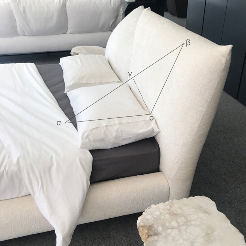 Modern standaard bed gebogen vorm gestoffeerd hoofdeinde standaard bed