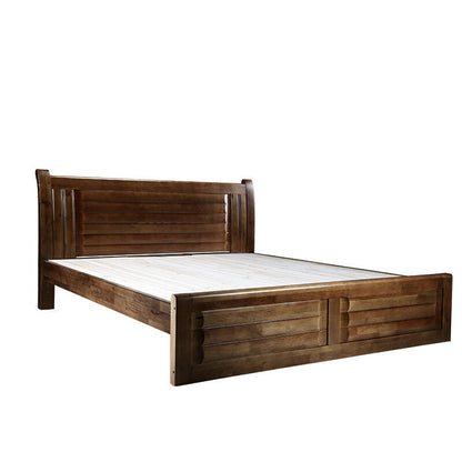 Traditional Solid Wood Standard Bed Storage Bed with Headboard