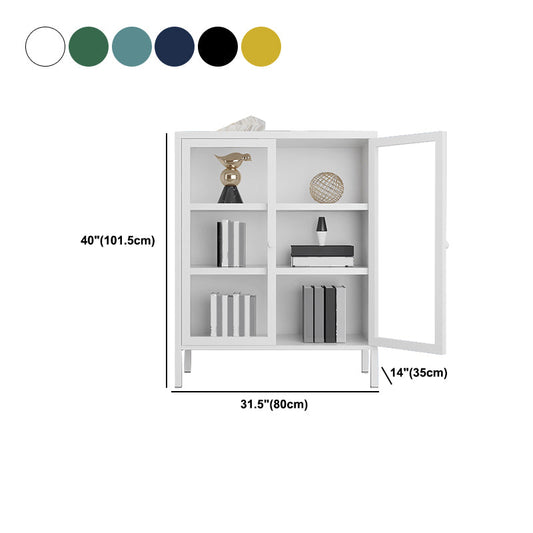 Contemporary Metal Bookshelf with Doors, Bookshelf for Any Room