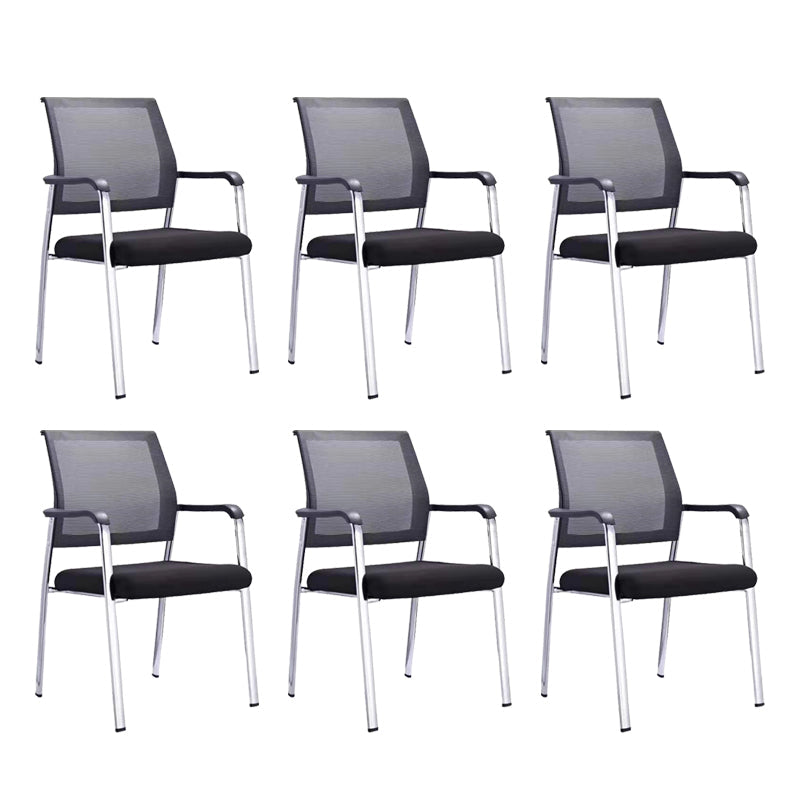 20" Wide Desk Chair Contemporary Black Breathable AirGrid Office Chair With Arms 6 Piece Set Clearhalo 'furn' 'furn_office_chair' 'Furniture' 'Office Chairs' 'Office Furniture' 'office_chair' 6507316